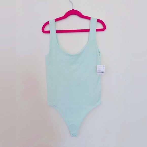 NWT Free People Intimately Clean Lines Pale Aqua-Mint Green Bodysuit Size M/L - Picture 4 of 6